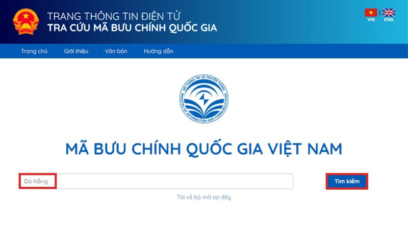 cách tra cứu mã bưu chính Đà Nẵng 2